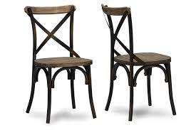 Baxton Studio Konstanze Industrial Chair - Polished Aluminum, Iron & Steel Design | Versatile Wood Finish, 5-20 kg Weight Capacity
