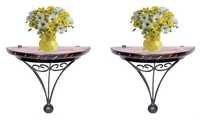 Desi Karigar Wood and Wrought Iron Fancy Wall Bracket (Set Of Two)
