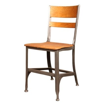 Powder Coated Vintage-Original-Industrial-Toledo-Wood-Metal-Chair