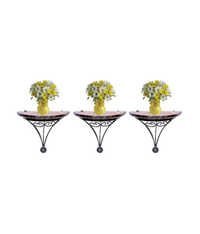 Desi Karigar Wood and Wrought Iron Fancy Wall Bracket (Set Of Three)