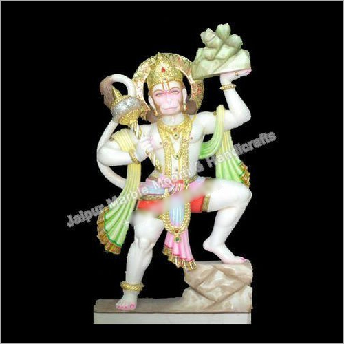 Marble Hanuman Ji Statue With Parwat