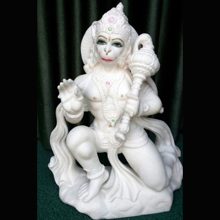 Marble Sitting Hanuman Ji Murti