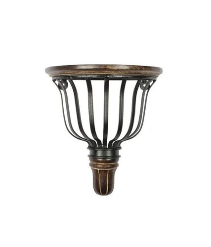 Desi Karigar Brown And Black Wooden Wall Shelf
