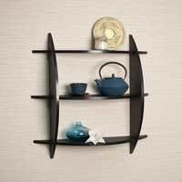 Desi Karigar Black Three Tier Half Moon Shelf