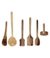 Desi Karigar wooden skimmers set of 5 + 1 masher