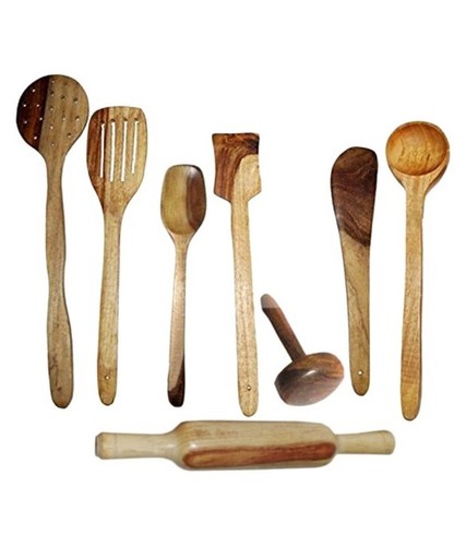 Desi Karigar Wooden Kitchen Tools (Pack Of 8)