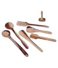 Desi Karigar Wooden Skimmer Set Of 6 + 1 Masher