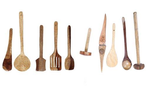 Desi Karigar Wooden Ladle Set of 10 Piece