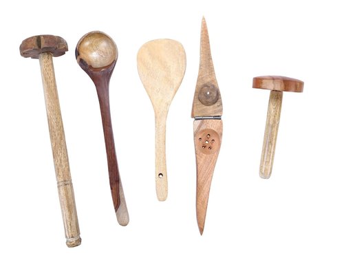 Desi Karigar Wooden ladle set of 5 pieces