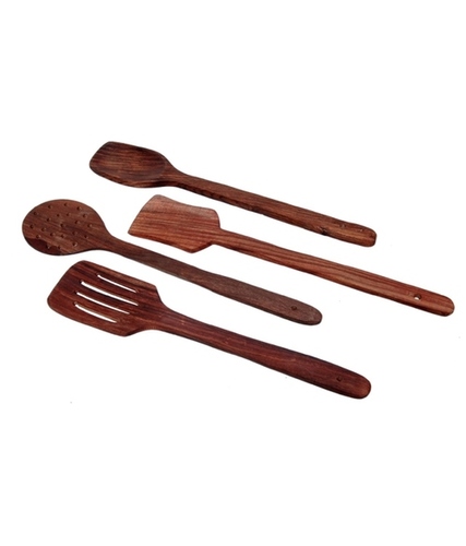 Desi Karigar Wooden Spatula And Ladle Set Pack of 4