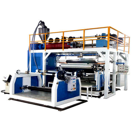 Cast Film Extrusion Machine - PP, PE, LD, LLDPE | Automatic, PLC Control, White & Blue, High Efficiency, Multi-Layer Coextrusion