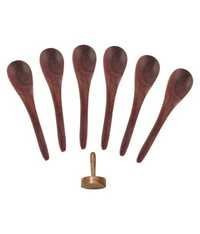 Desi Karigar Wooden 6 Soup Spoons And A Masher