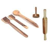 Desi Karigar Wooden tools of kitchen (set of 5)
