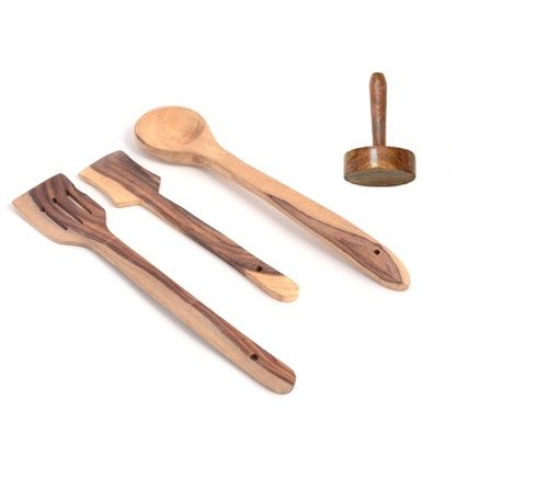 Desi Karigar Wooden tools of kitchen (set of 4)