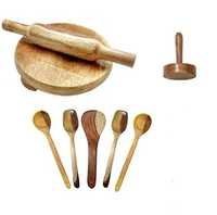 Desi Karigar wooden skimmers set with chkla belan and masher