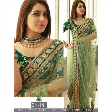 Green Net Sarees