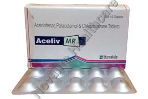 Aceclofenac Paracetamol Chlorzoxazone Tablets - 1000mg Capsule Effective Pain Relief & Muscle Relaxant for Acute Musculoskeletal Pain Fast Acting Reduces Inflammation