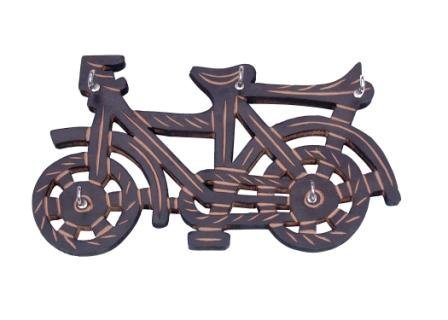 Desi Karigar Wooden Key Holder In Cycle Shape With Handicraft Design