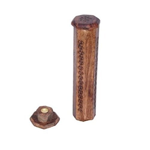 Desi Karigar Antique Tower Wooden Incense Box (Brown, 12 Inch)