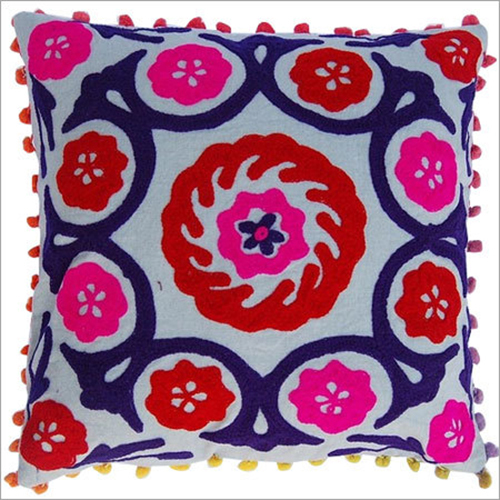 Suzani hand wool embroidered cushion cover