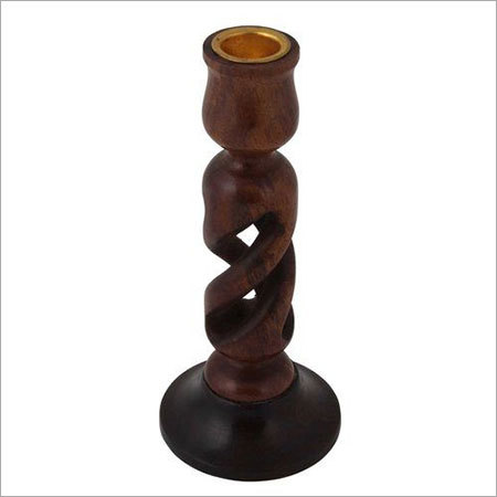 Desi Karigar Wooden Candlestick Holders / Candle Stand 7 Inch