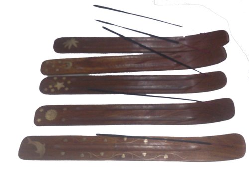 Desi Karigar Wooden Incense Stick Holder ( Brown, Set of 5 )