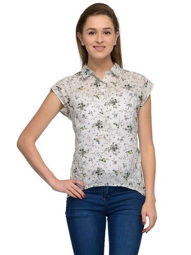 Ladies Casual Wear - Cotton Dobby, Size L/XL/XXL, White, Sleeveless with Curved Hemline, Zipper Closure, Cool Dry Features, Quick Dry Fabric