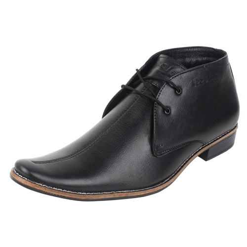 Molessi Black Leather Ankle Shoes