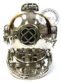 Nickle Diver's Helmet - Diving Helmet Mark V in Nickle Finish