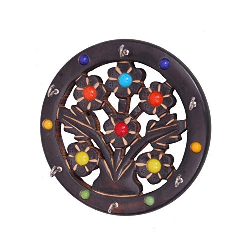 Desi Karigar Wooden Antique Key Holder Size(LxBxH-18x2x18) Cm