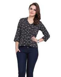 Fancy Shirts - Polyester, S-m-l-xl-xxl Sizes | Black Color, 3/4 Sleeve, Curved Hemline, Printed Design, Quick Dry Feature