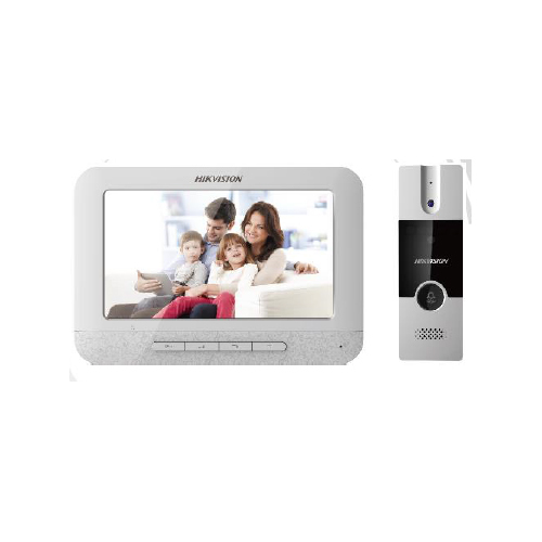 DS-KIS201 - White Wired Video Door Phone, 720x576 25fps, IR Supplement, Remote Unlock, Hands-Free Intercom