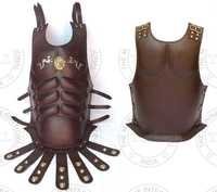 Brown Leather Dragon Emblem Roman Muscle Armour