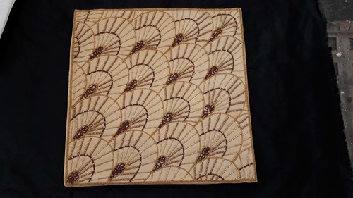 Gold Wave Design Cushion Cover