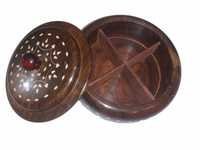 Desi Karigar Wooden Dry Fruit Box ( Brown, 7 inch )