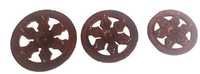 Desi Karigar Wooden Key Holder In Wheel Shape ( Brown 1 - 6 Inch 2 - 4.5 Inch 3 - 4 Inch )