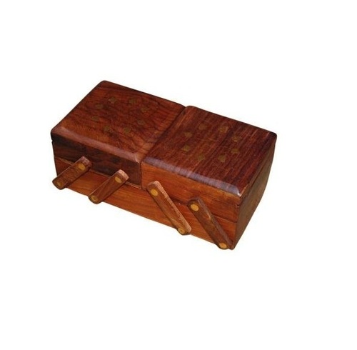 Desi Karigar 3 in 1 Jewellery Box (Bown, 9 x 4 x 4 inch (Closed Box Size))