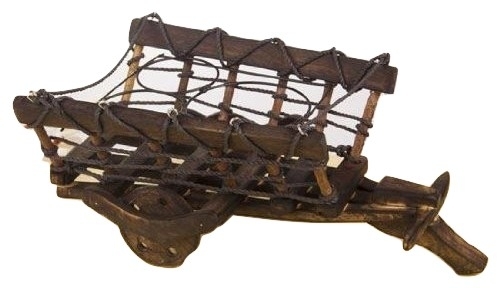 Desi Karigar Antique Wooden Bottle & Glass Holder ( Black, 14 X 8.5 X 6.5 inch )