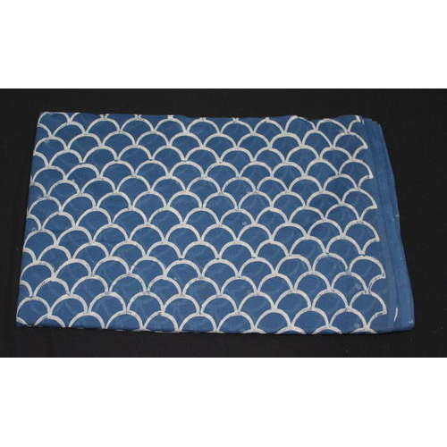 Indian Hand Block Print Fabric 5 Meter Sanganeri Indigo Blue Fabric