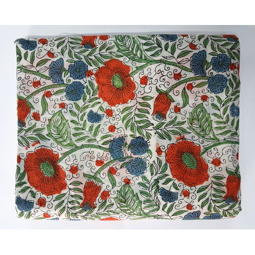 5 Meter Floral Print Hand Block Print Fabric By VANDANA HANDICRAFT