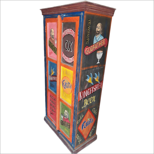 Wooden Painted Almira - Wood, 48x18x72 Inches, Multicolor | Hand-Painted, Stylish Design, Ample Storage, Easy Assembly