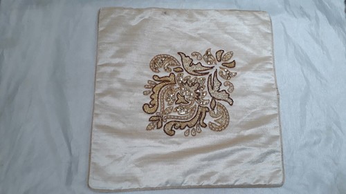 White Beaded Cushion Cover