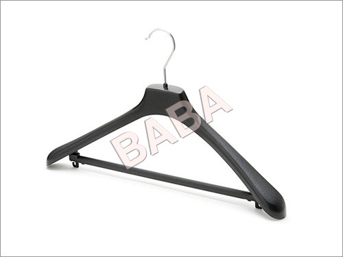 Plastic Coat Hangers - Plastic, 45x25x1cm | Black, Metal Hook, Lightweight, Durable, Stylish & Space-Saving Versatile Design