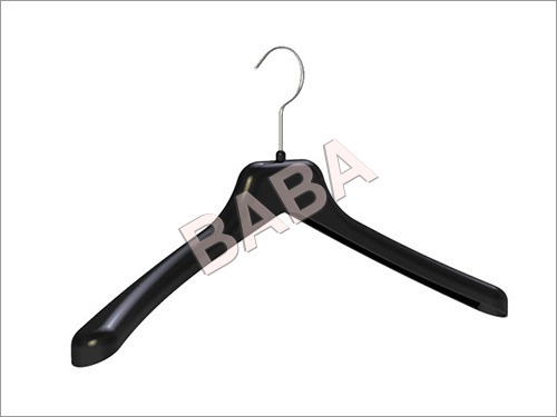 Plastic Coat Hangers - Plastic, 17x10 inches, Black | Lightweight, Durable Metal Hook, Stylish Design, Versatile for Various Garments