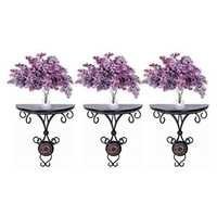 Desi Karigar Beautiful wood & wrought iron Fancy wall bracket Combo Pack of 3