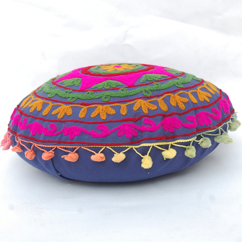 Suzani Round Cushion Cover Vintage Indian Round Pillow Cases 16