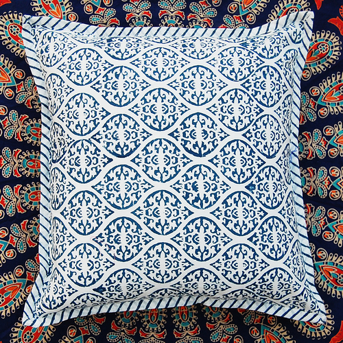 Multicolor Hand Block Printed Cushion Cover