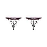 Desi Karigar Beautiful wood & wrought iron Fancy wall bracket set of 2