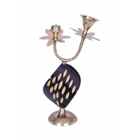 Desi Karigar Beautiful Wooden Antique Incense Holder With Brass Design