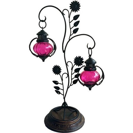 Desi Karigar  Double lantern Hanging Candle Holder With Stand Size 22 Inch Color Pink